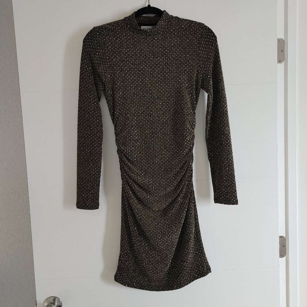 Madden Girl - Glamorous, Sparkly, Long Sleeve Dress, size: S